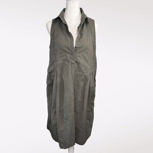 Hache Italy Olive Green Sleeveless Midi Dress IT40 US Small